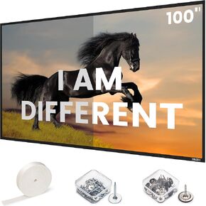 ALR Projector Screen Material for Standard Throw- for DIY Frame or Wall Mounted - High Contrast 70% ALR High Brightness 2.7X Gain - 160 inch 2.35:1 Gray Screen - by IOLIEO