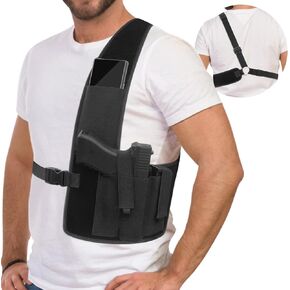 Gun Holster for Men Women Concealed Carry, Universal Shoulder Holster, Adjustable Chest Holsters for Pistols, Fits 1911, Glock 17/19/23, Beretta 92FS, S&Sauer P320/P220, Right Hand