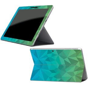 MightySkins Skin Compatible with Microsoft Surface Go - Blue Green Polygon | Protective, Durable, and Unique Vinyl Decal wrap Cover | Easy to Apply, Remove, and Change Styles | Made in The USA