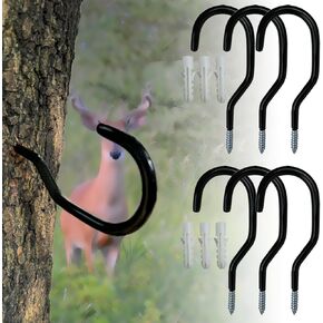 6 Pack Tree Stand Bow Hanger Bow Holder Hunting Accessory Archery Gear Backpack Hook for Treestands Hunting Multi Purpose Garage Rack