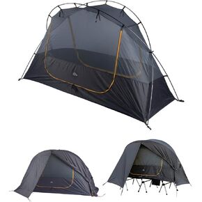 iClimb Ultralight 4 Season Solo Tent Waterproof with Snow Skirt Rainfly, Ground/Off The Ground Tent for Backpacking Camping Hiking Trekking Mountaineering