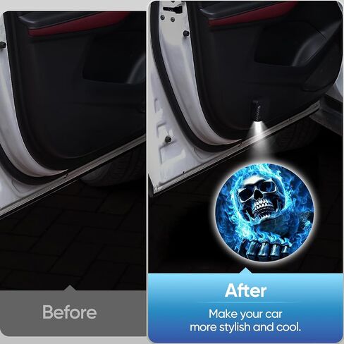 2 PCS Car LED Angel Wing Car Door Light Logo Projector Car Brand Logo LED Ghost Shadow Light Projector car open door light car welcome light car door projector lights (Angel Wings) in Saudi Arabia