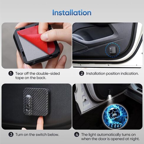 2 PCS Car LED Angel Wing Car Door Light Logo Projector Car Brand Logo LED Ghost Shadow Light Projector car open door light car welcome light car door projector lights (Angel Wings) in Saudi Arabia