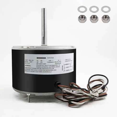 W51-14CJA1-02 Condenser Motor, 1/4 HP, 208/230V, 1075RPM Condenser Fan Motor, Reversible Rotating Condenser Fan Motor, Replacement Condenser Fan Motor in Saudi Arabia