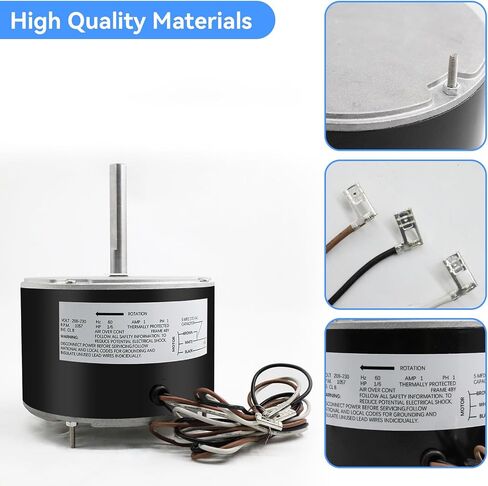 W51-14CJA1-02 Condenser Motor, 1/4 HP, 208/230V, 1075RPM Condenser Fan Motor, Reversible Rotating Condenser Fan Motor, Replacement Condenser Fan Motor in Saudi Arabia