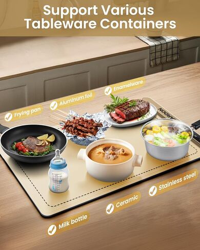 Gardon Electric Warming Tray, Evenly Heated All Surface,Upgraded Graphene Heating Wire, 6 Adjustable Temperature Settings, Food Warming Pad for Parties, Gatherings, Camping and Everyday Use in Saudi Arabia