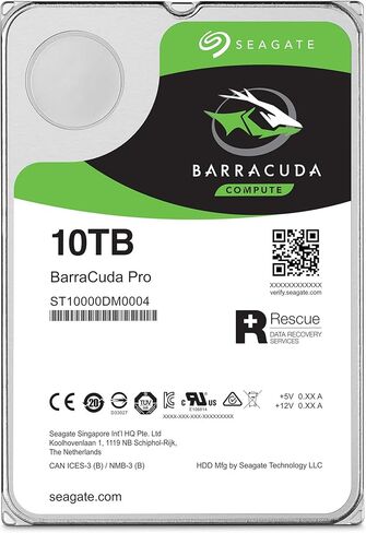 محرك الأقراص الصلبة الداخلي Seagate Barracuda Pro سعة 10 تيرابايت HDD - 3.5 بوصة SATA 6 جيجابايت/ثانية 7200 دورة في الدقيقة 256 ميجابايت ذاكرة تخزين مؤقت للكمبيوتر المكتبي (ST10000DM0004) (متجدد) in Kuwait