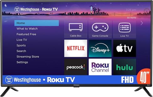 Westinghouse Roku TV - 40 Inch Smart TV, 1080P LED Full HD TV with Wi-Fi Connectivity and Mobile App, Flat Screen TV Compatible with Apple Home Kit, Alexa and Google Assistant in Saudi Arabia