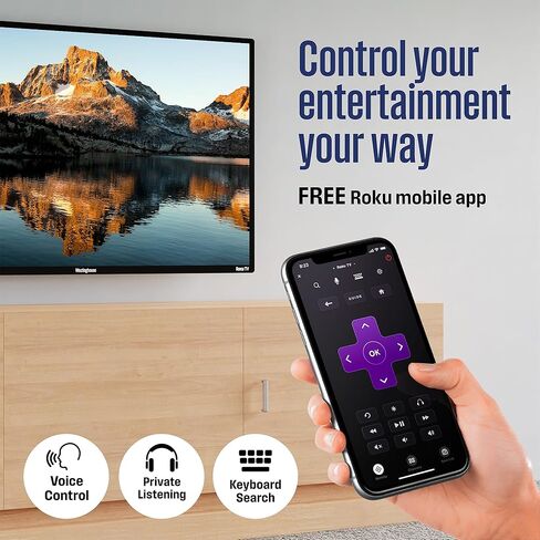 Westinghouse Roku TV - 40 Inch Smart TV, 1080P LED Full HD TV with Wi-Fi Connectivity and Mobile App, Flat Screen TV Compatible with Apple Home Kit, Alexa and Google Assistant in Saudi Arabia