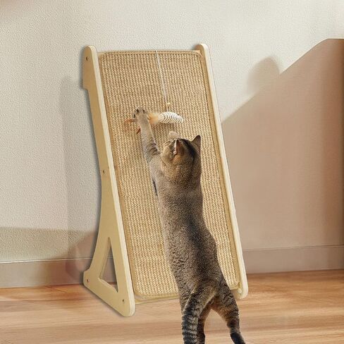 Cat Scratcher, Sisal Cat Scratching Pad, L Shape Cat Scratch Pad for Indoor Cats, 27 Inch Furniture Protector with Mouse Toy in Saudi Arabia