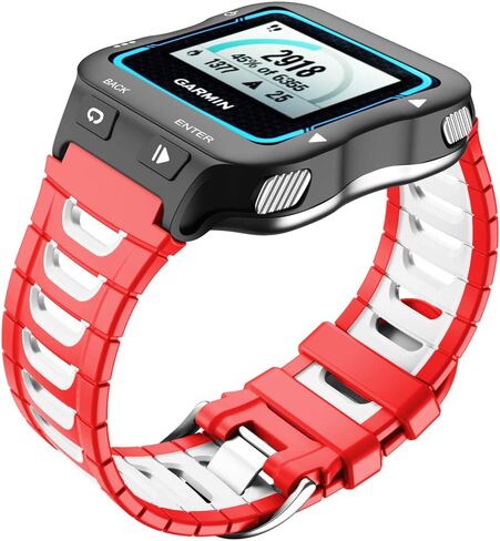 أحزمة ساعة بديلة، متوافقة مع Garmin Forerunner 920XT، سوار ساعة من السيليكون. (أحمر أبيض) in Kuwait
