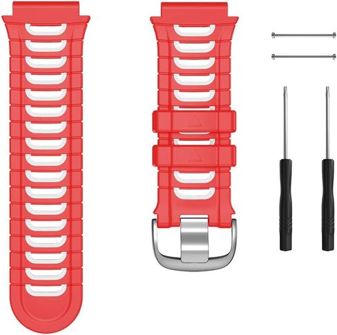 أحزمة ساعة بديلة، متوافقة مع Garmin Forerunner 920XT، سوار ساعة من السيليكون. (أحمر أبيض) in Kuwait
