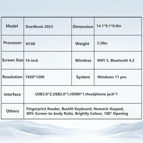16 Inch Laptop Computer | Gaming Laptop | 16GB RAM 1TB SSD | 12th Gen N100 Processor | FHD 1920 * 1200 Display | 180 Angle Opening | Backlit Keyboard | Windows 11 Pro | Fingerprint Unlock in Saudi Arabia