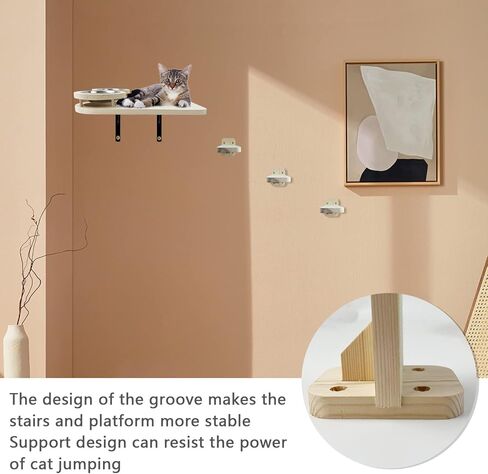 أرجوحة القطط، أرفف حائط للقطط مع 3 خطوات ورفين لطعام القطط، أرفف للقطط مثبتة على الحائط، عمود خدش للقطط، أرفف للقطط مع غطاء قطيفة ومجاثم لرف تسلق القطط على الحائط in Kuwait