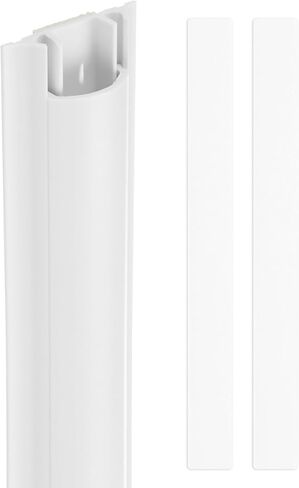 HARFINGTON 2pcs Cord Cover Floor 13inx2.1inx0.6in PVC Floor Wire Hider Cable Protector Hide Extension Cords for Prevent Cable Trips Cables Management, White (26in Total Length) in Kuwait