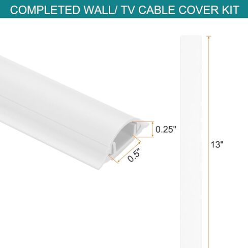 HARFINGTON 2pcs Cord Cover Floor 13inx2.1inx0.6in PVC Floor Wire Hider Cable Protector Hide Extension Cords for Prevent Cable Trips Cables Management, White (26in Total Length) in Kuwait