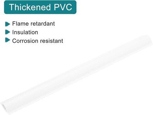 HARFINGTON 2pcs Cord Cover Floor 13inx2.1inx0.6in PVC Floor Wire Hider Cable Protector Hide Extension Cords for Prevent Cable Trips Cables Management, White (26in Total Length) in Kuwait