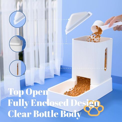 Automatic Cat Feeder and Water Dispenser 2Pcs, Dog Gravity Food Feeder and Water Bowl for Small Medium Pets Puppy Kitten, 3.5L/118.36oz Large Capacity, Easy to Clean (Grey) in Kuwait
