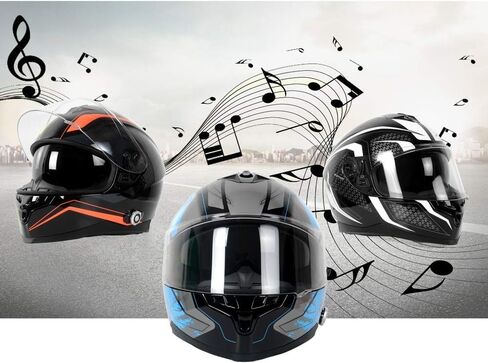 خوذة دراجة نارية بلوتوث FreedConn BM22 خوذة كاملة الوجه خوذات دراجة نارية خوذة مزدوجة مع نظام اتصال داخلي متكامل خوذة DOT مع بلوتوث 3.0 /500M/FM/الاتصال الصوتي/أزرق XXL مستعمل in Kuwait