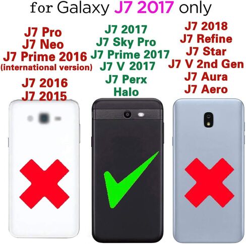 Wallet Case for Samsung Galaxy J7 Prime 2017 J 7 Skypro Sky Pro J7V V S727VL with Wrist Strap Crossbody Shoulder Strap Zipper 11+ Card Slots Protector Phone Cover Halo 7J Perx J7prime Purple in Saudi Arabia