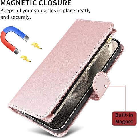 Wallet Case for Samsung Galaxy J7 Prime 2017 J 7 Skypro Sky Pro J7V V S727VL with Wrist Strap Crossbody Shoulder Strap Zipper 11+ Card Slots Protector Phone Cover Halo 7J Perx J7prime Purple in Saudi Arabia