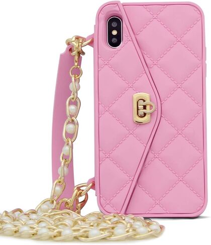 Omio for iPhone XR Handbag Case with Card Holder Wrist Lanyard Soft Silicone Shell for iPhone XR Wallet Case for Women with Strap Shockproof Drop Protection Noble Luxury Cover for iPhone XR Case Black in Saudi Arabia