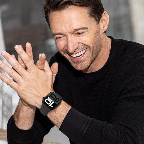 سوار رياضي متوافق مع ساعة Apple 49 مم 46 مم 45 مم 44 مم 42 مم 41 مم 40 مم 38 مم للنساء والرجال، استبدال أساور المعصم الرياضية المصنوعة من السيليكون الناعم لسلسلة iWatch 10/9/8/7/6/5/4/3/2/1 Ultra SE، أسود in Kuwait