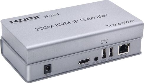 موسع HDMI KVM IP بطول 200 متر، مستقبل إرسال عبر IP RJ45 Ethernet CAT6 6A 1 TX إلى 20 RX واتصال متتالي، ماوس لوحة مفاتيح USB عبر UTP/STP H.264 (TX+RX) in Saudi Arabia