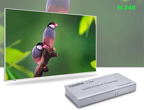 موسع HDMI KVM IP بطول 200 متر، مستقبل إرسال عبر IP RJ45 Ethernet CAT6 6A 1 TX إلى 20 RX واتصال متتالي، ماوس لوحة مفاتيح USB عبر UTP/STP H.264 (TX+RX) in Saudi Arabia