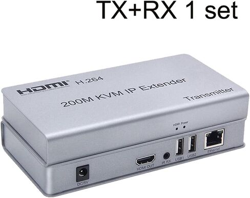 موسع HDMI KVM IP بطول 200 متر، مستقبل إرسال عبر IP RJ45 Ethernet CAT6 6A 1 TX إلى 20 RX واتصال متتالي، ماوس لوحة مفاتيح USB عبر UTP/STP H.264 (TX+RX) in Saudi Arabia