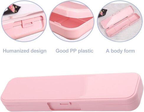 Kakalote 2 Pcs Portable Cutlery Case, Simple Reusable Camping Cutlery Case for Travelling, Work and School (Blue+Pink) in Kuwait