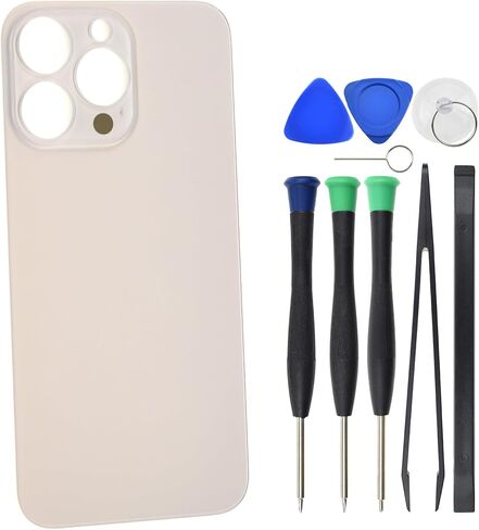 Back Glass for iPhone 13 Pro A2638 A2483 A2636 Replacement with Pre cut Adhesive - 6.1" Gold in Saudi Arabia
