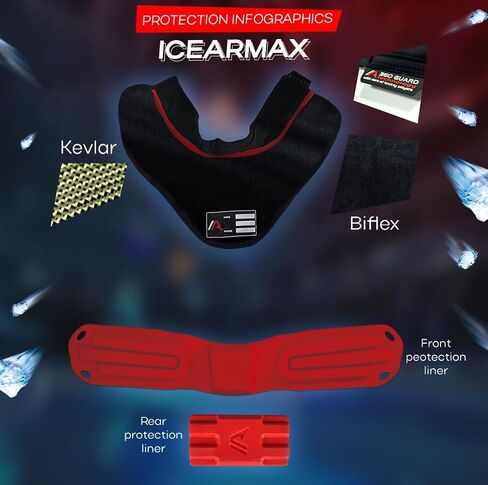 IceArmax Hockey Neck Guard Reinforced Protection from Both Hits and Cuts Youth and Kids Sizes from XS to XXL Helps to Avoid Knock Injuries and Skate Lacerations in Saudi Arabia