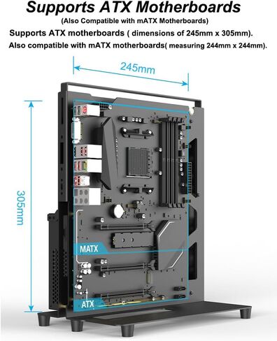 PC Creative Assembly Frame Test Bench，DIY Computer Case PC Frame Desktop Chassis Rack Stand Open Air Testbench Fits ATX ITX M-ATX Motherboard (ATX) in Saudi Arabia