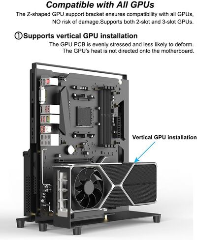 PC Creative Assembly Frame Test Bench，DIY Computer Case PC Frame Desktop Chassis Rack Stand Open Air Testbench Fits ATX ITX M-ATX Motherboard (ATX) in Saudi Arabia