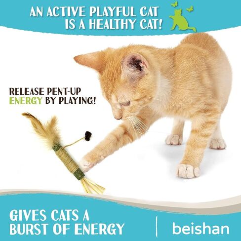 Catnip Balls, 8 ct - Cat Ball Toy - Kitten Toys - Cat Nip Ball Cat Toy - Cat Lick Ball - Cat Nip Cat Toys - Natural Catnip Ball for Cats of All Breeds, Green in Saudi Arabia