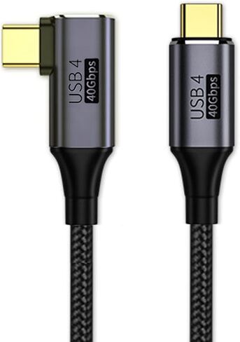 cablecc 40Gbps Angled USB4 Cable with 100W Charging and 8K@60Hz 5K@60Hz USB4.0 Compatible with Thunderbolt3/4 30cm in Saudi Arabia