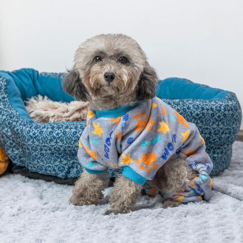 Dog Pajamas for Small Dogs, Winter Warm Dog Pjs Clothes Dog Apparel for Cold Weather, Fleece Cute Paw Pattern Pet Onesies Jumpsuit for Dogs Puppy Cats Indoor Outdoor in Saudi Arabia