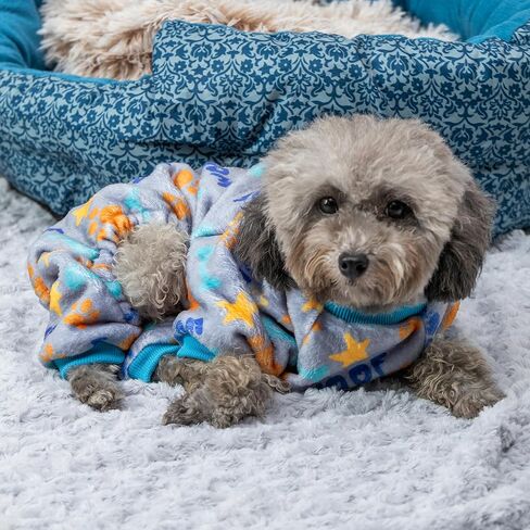 Dog Pajamas for Small Dogs, Winter Warm Dog Pjs Clothes Dog Apparel for Cold Weather, Fleece Cute Paw Pattern Pet Onesies Jumpsuit for Dogs Puppy Cats Indoor Outdoor in Saudi Arabia