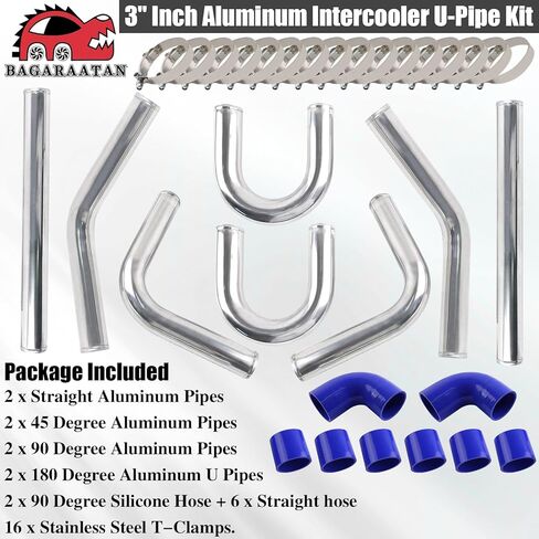 مجموعة أنابيب على شكل حرف U من الألومنيوم ذات المبرد الداخلي مقاس 3 بوصات مع قارنة توصيل ومشابك على شكل حرف T in Kuwait