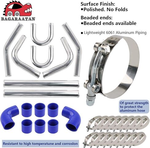 مجموعة أنابيب على شكل حرف U من الألومنيوم ذات المبرد الداخلي مقاس 3 بوصات مع قارنة توصيل ومشابك على شكل حرف T in Kuwait