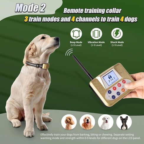Wireless Dog Fence System & Remote Training Collar, 990FT Adjustable Electric Fence for Large/Medium/Small Dogs, 2.4G Signal Dog Containment System with 3 Training Modes in Saudi Arabia