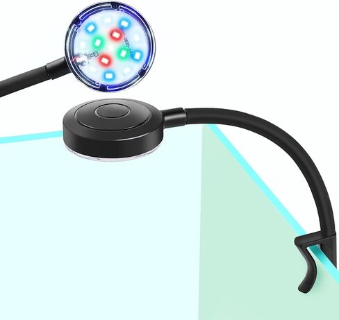 AQUANEAT Clip on Aquarium Light, Full Spectrum Small Aquarium Light for Nano Tank, Clip on Led Light Multi-Color in Saudi Arabia