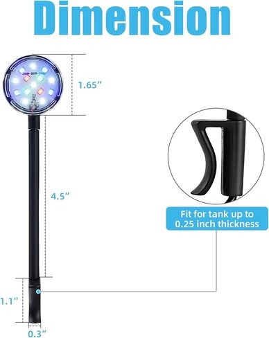 AQUANEAT Clip on Aquarium Light, Full Spectrum Small Aquarium Light for Nano Tank, Clip on Led Light Multi-Color in Saudi Arabia