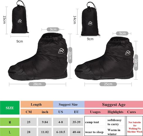 [Upgraded] Ultralight Camping Booties Anti-Skid Warm Socks Sleeping Sock for Men & Women,Water-Resistant Warm Soft Cozy for Camp Sleeping Bag,Backpacking Tent Down Booties Foot Warmer for Winter in Saudi Arabia