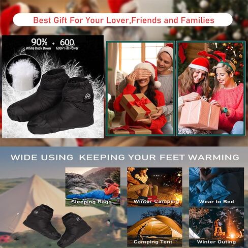 [Upgraded] Ultralight Camping Booties Anti-Skid Warm Socks Sleeping Sock for Men & Women,Water-Resistant Warm Soft Cozy for Camp Sleeping Bag,Backpacking Tent Down Booties Foot Warmer for Winter in Saudi Arabia