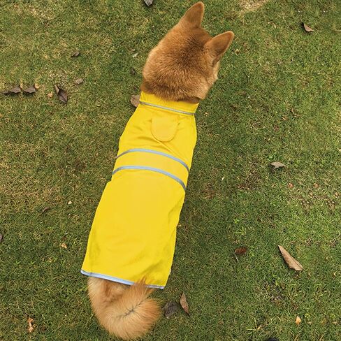 Dog Raincoat| Waterproof Adjustable & Lightweight Dog Jacket with Reflective Strips| Easy Step-in Closure for All-Weather| Fits Small Medium Large Dogs(Yellow,Small) in Saudi Arabia