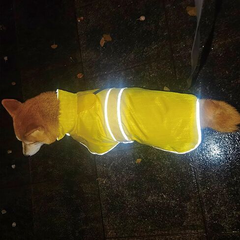 Dog Raincoat| Waterproof Adjustable & Lightweight Dog Jacket with Reflective Strips| Easy Step-in Closure for All-Weather| Fits Small Medium Large Dogs(Yellow,Small) in Saudi Arabia