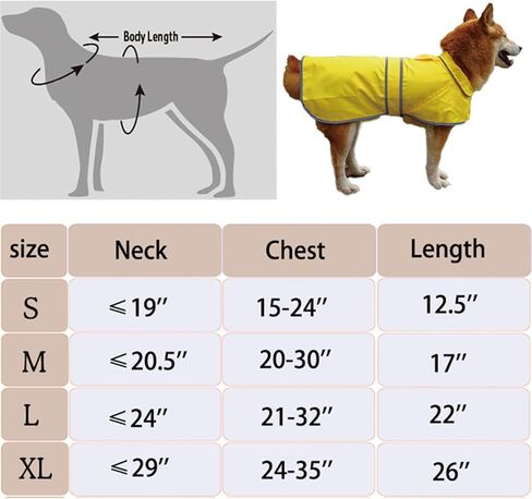 Dog Raincoat| Waterproof Adjustable & Lightweight Dog Jacket with Reflective Strips| Easy Step-in Closure for All-Weather| Fits Small Medium Large Dogs(Yellow,Small) in Saudi Arabia