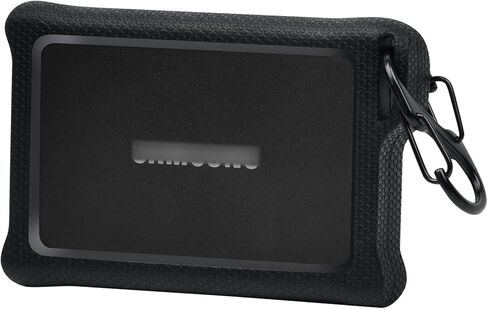 حافظة Ankhoh متوافقة مع Samsung T7/ T7 Touch Portable SSD 1TB 2TB 4TB 500GB، غطاء سيليكون للقرص الصلب الخارجي، تخزين درع محمول مع حلقة تسلق (صندوق فقط) - أسود in Saudi Arabia